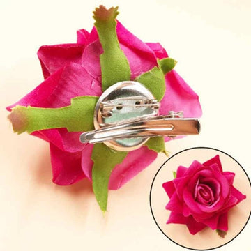 Bridal Headdress Hair Clip Flannel Rose Big Flower Hair Accessories Hair Clip Fabric Bridal Hair Accessories Hair Clip daiiibabyyy